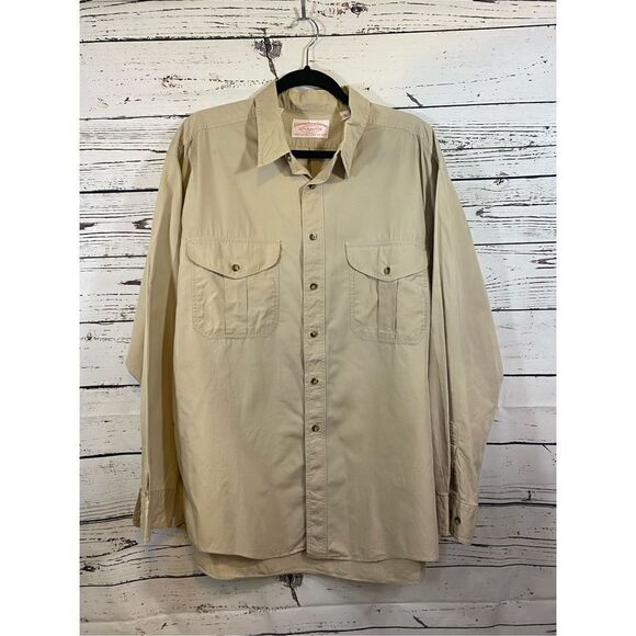 C.C. Filson Vintage Tan Fishing Shirt Size XL - Picture 1 of 9